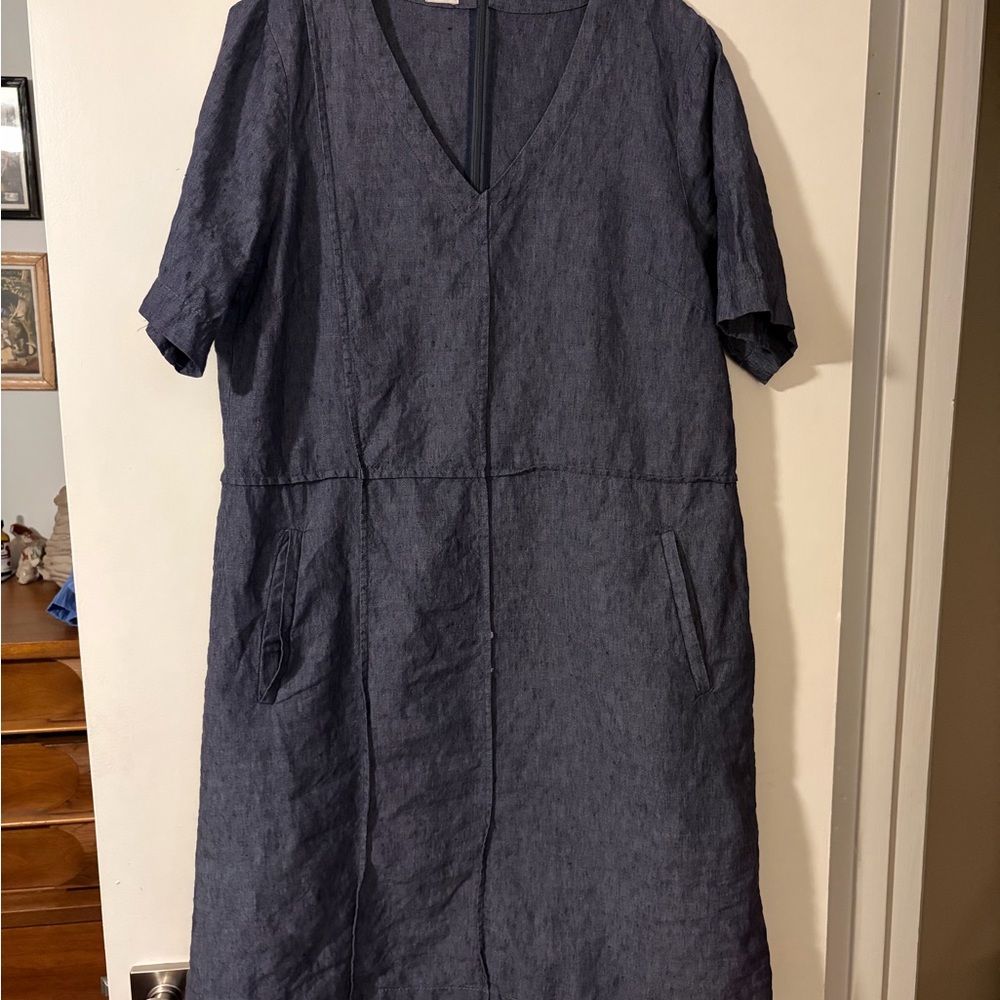 Poetry Navy A line Midi Dress